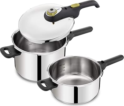 Autocuiseur manuel tefal en acier inoxydable, six litres, quatre litres, argent, lot de trois pièces - p2544331. DIAYTAR Côte d'Ivoire est une plateforme de commerce électronique qui permet aux clients de découvrir et d'acheter une large gamme de produits en ligne. De l'électronique à la mode, en passant par les produits alimentaires et les accessoires pour la maison, cette boutique en ligne propose tout ce dont les clients ont besoin. Elle offre également des options de livraison rapides et fiables.