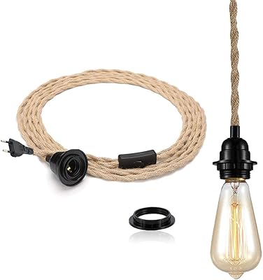 Suspension de plafond (sans ampoule), design industriel vintage diy, suspension en fil de fer, ensemble avec interrupteur en corde de chanvre, jeu de douilles de cordon de lampe en tissu, câble de luminaire e26 e27 (15 pieds). DIAYTAR COTE D'IVOIRE est une boutique en ligne généraliste qui propose une grande variété de produits allant des électroménagers aux vêtements, en passant par les produits alimentaires et les accessoires de beauté. La boutique en ligne met l'accent sur la qualité et la sécurité des produits, afin de garantir la satisfaction des clients. Les clients peuvent profiter de promotions et de réductions régulières pour faire des économies sur leurs achats.