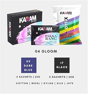 Kit de teinture pour tissus kadam pakka rang multicolore 4 : gloom, paquet de 50 g | comprend un stabilisateur de couleur divex | teinture permanente pour jeans et vieux vêtements décolorés. DIAYTAR COTE D'IVOIRE est une plateforme de commerce en ligne qui se distingue par sa large sélection de produits et ses prix compétitifs. La boutique en ligne propose des produits de qualité provenant de marques réputées, ainsi que des produits locaux pour répondre aux besoins spécifiques des clients ivoiriens. Les clients peuvent trouver des offres spéciales et des promotions pour économiser de l'argent sur leurs achats.