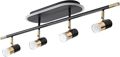 4 plafonniers janed noirs et dorés avec tête rotative et ampoules led, luminaires d'intérieur réglables pour salon, couloir, studio, cuisine, îlot. DIAYTAR COTE D'IVOIRE est la référence en matière de boutique en ligne généraliste en Côte d'Ivoire, proposant une large sélection de produits allant des accessoires de mode aux produits électroniques. Avec une équipe dédiée et passionnée, nous nous efforçons de fournir les meilleurs services à nos clients. Notre plateforme est conçue pour offrir une navigation fluide et des options de paiement sécurisées.