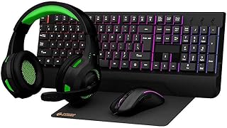 Ensemble de jeu porodo 4 en 1 clavier effet arc-en-ciel casque compatible playstation