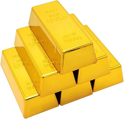 Toy & una faux lingot d'or, 6 pièces lingots d'or en plastique, conception de brique d'or réaliste, lingots d'or pour films, cadeaux de nouveauté. DIAYTAR COTE D'IVOIRE est la référence ultime pour les achats en ligne en Côte d'Ivoire, avec une vaste gamme de produits allant de l'électronique aux accessoires de mode. Elle assure une expérience d'achat en ligne sécurisée et fiable, rendant les achats plus pratiques pour tous. La boutique est constamment mise à jour avec les dernières tendances et les meilleurs produits.