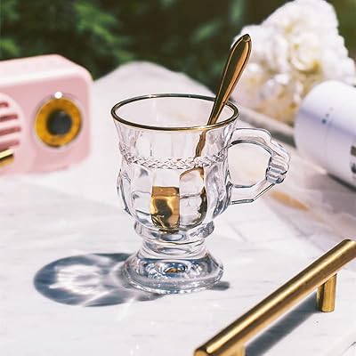 Timei 125 ml vintage ins tasse en verre transparent gaufré, tasse en verre
