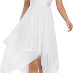 Robe de cocktail en mousseline à col en v profond pour femme 0207