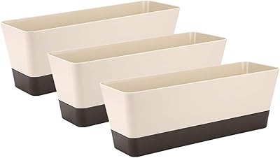 Pot de plante rectangulaire skillang 3 pièces, boîte à plantes succulentes avec trous de drainage, évier en baie vitrée, rebord de fenêtre de cuisine, étagère, table basse. DIAYTAR COTE D'IVOIRE est une plateforme e-commerce qui mise sur l'innovation et la satisfaction client, offrant une expérience d'achat en ligne unique et personnalisée pour ses utilisateurs.