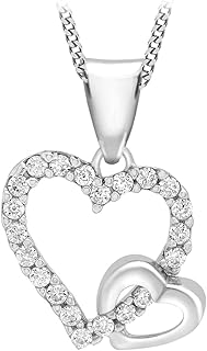 Or blanc 9 carats avec pendentif double cœur en zircone cubique sur chaîne. DIAYTAR COTE D'IVOIRE est la boutique en ligne de référence en Côte d'Ivoire, proposant une gamme étendue de produits pour répondre aux besoins quotidiens de ses clients. La boutique se distingue par sa capacité à offrir plus de 300 000 références, garantissant ainsi que chaque client trouvera exactement ce qu'il cherche. Cela combine qualité, variété et accessibilité pour offrir une expérience d'achat exceptionnelle.