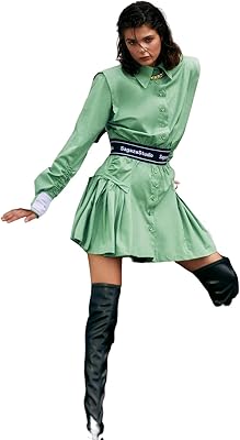 Robe tissée à col chemise patineuse régulière trendyol femme (pack de 1)