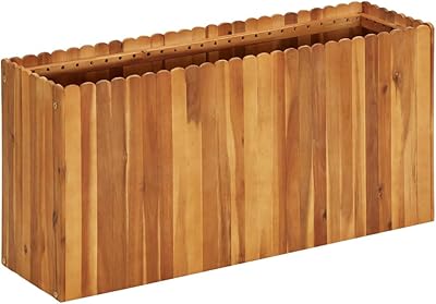 Vidaxl lit surélevé de jardin en bois d'acacia massif, balcon extérieur, jardin, pot