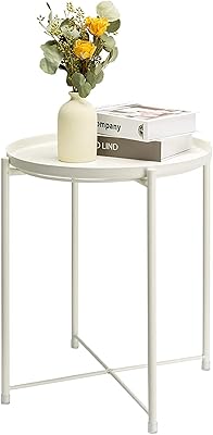 Table d'appoint ronde en métal mixdi, petite table d'appoint d'extérieur, table basse ronde