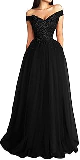 Robe de bal en dentelle longue en tulle robes de soirée formelles épaules