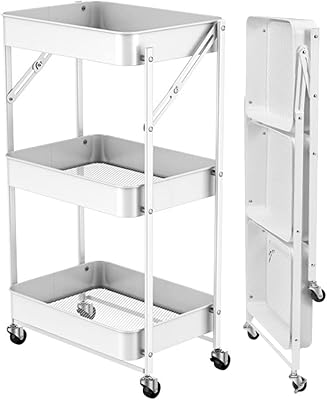 Chariot pivotant pliable à trois niveaux avec roulettes roulettes pivotantes unité de rangement. DIAYTAR COTE D'IVOIRE est une boutique en ligne qui propose une large gamme de produits pour répondre aux besoins de tous les consommateurs. La boutique propose des produits de qualité à des prix abordables, ce qui en fait une option attrayante pour les clients qui cherchent à économiser de l'argent sans compromettre la qualité. La boutique propose également des services de livraison rapides et fiables pour que les clients puissent recevoir leurs commandes le plus vite possible.
