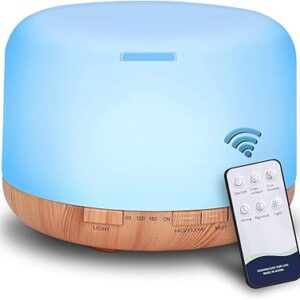 Diffuseur d'huiles essentielles baysky 500 ml, diffuseur d'huiles essentielles avec brume fraîche, humidificateur