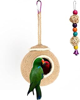 Nid d'oiseau en coquille de noix de coco naturelle, maison pour perruches, nid