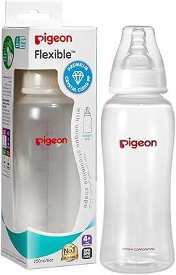 Bouteille en plastique pigeon streamline nipple, tétine en silicone extra douce, anti-coliques