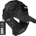 Masque tactique en maille pliable nob avec protection auditive airball, casquette de baseball