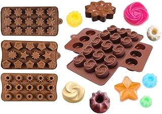 4 paquets de moules en silicone pour bonbons, moules à chocolat de différentes