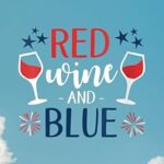 Tracker d'achats en ligne | femme vin rouge et bleu drapeau américain du