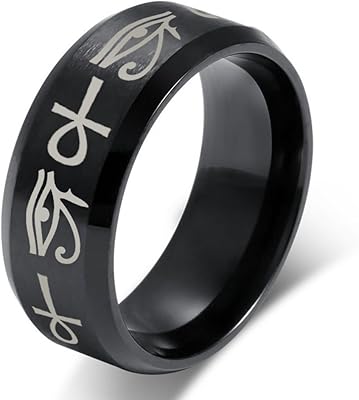 Bague de fiançailles vnox akh eye of horus en acier inoxydable pour hommes