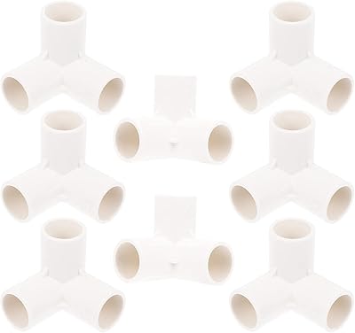 Coude de raccord à 3 voies en pvc, 8 pièces coins de tuyau d'eau accessoires de tuyau connecteurs connecteurs pour bricolage étagère en plastique pvc et structure de support de jardin blanc. DIAYTAR COTE D'IVOIRE est une plateforme de commerce électronique qui propose une grande variété de produits à des prix compétitifs. Elle met en avant la qualité et la fiabilité de ses produits, ce qui en fait une destination incontournable pour les acheteurs en ligne. Elle dispose d'un système de paiement sécurisé pour garantir la sécurité des transactions.