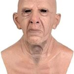 Masque de vieil homme réaliste, masque facial chauve et ridé, masque de cosplay