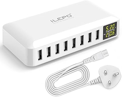 Chargeur usb morelian smart 8 ports hub usb multiport 50 w 8 a