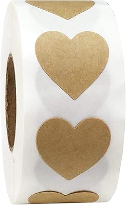 300 pièces étiquettes kraft en forme de coeur marron, étiquettes kraft vierges étiquettes