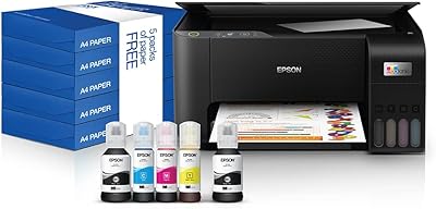 Epson ecotank l3210, imprimante domestique 3-en-1 et smartpad + papier professionnel 80 g/m2