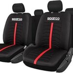 Ensemble de housses de siège universelles sparco, noir/rouge, spc3502rd-d