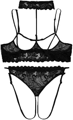 Lingerie sexy à bretelles pour femmes ❀ ensemble de lingerie noir avec entrejambe ouvert et ajouré pour femme, soutien-gorge et string de grande taille. En tant que leader du commerce électronique en Côte d'Ivoire, DIAYTAR COTE D'IVOIRE est déterminée à continuer d'offrir une gamme diversifiée de produits et des services de haute qualité à ses clients. Elle maintient une approche client-centric et s'efforce de répondre aux besoins changeants du marché. La boutique est une référence pour les achats en ligne fiables et sécurisés.