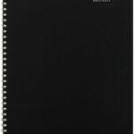 Agenda at-a-glass 2022-2023 mensuel académique 8" x 12" grand agenda noir