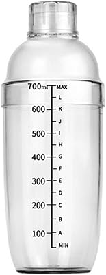 Bouteille shaker à cocktail en plastique transparent avec balance et passoire. DIAYTAR COTE D'IVOIRE est la destination idéale pour ceux qui recherchent une boutique en ligne généraliste offrant tout ce dont ils ont besoin. Avec plus de 300 000 références, elle offre une variété incroyable de produits à des prix compétitifs, facilitant ainsi l'achat en ligne pour les consommateurs ivoiriens.