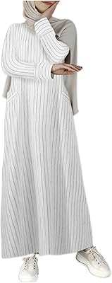 Robe islamique abaya jilbab pour femme, grande taille, robe longue rayée à col rond et fine (couleur : blanc, taille : xxxl). La boutique en ligne Diaytar Côte d'Ivoire offre une grande variété de produits, allant de l'électronique aux produits alimentaires, en passant par les vêtements et les accessoires.