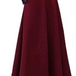 Jupes longues vintage pour femmes, jupe chaude d'hiver en laine pour dames élégante