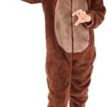 Vêtements de nuit pour enfants avec motif ours, flanelle marron, convient aux garçons