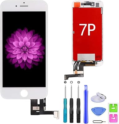 Écran de remplacement compatible iphone 7 plus, blanc, kit d'assemblage de cadre