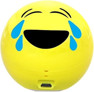 Haut-parleur portable sans fil promate joyful jazz emoji avec microphone, jaune
