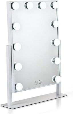 Miroir hollywood oneway avec lumières pour coiffeuse, miroir de courtoisie éclairé avec 12 lumières led à intensité variable, blanc. DIAYTAR COTE D'IVOIRE est la destination idéale pour faire vos achats en ligne en Côte d'Ivoire, avec une offre diversifiée allant de l'électronique à la mode en passant par les produits pour la maison. La boutique propose des produits de haute qualité à des prix compétitifs. Elle est réputée pour son service client de qualité.