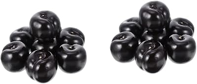16 pièces de jouets d'épicerie artificiels noirs, décor de table à manger, accessoires