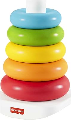 Jouet d'anneaux à assembler fisher price pour bébé, multicolore, modèle grf09