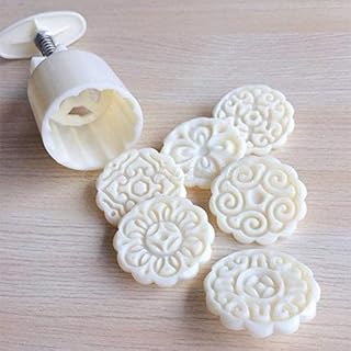 Scholazs fleurs timbres moon cake decor moule baril rond mooncake 50g