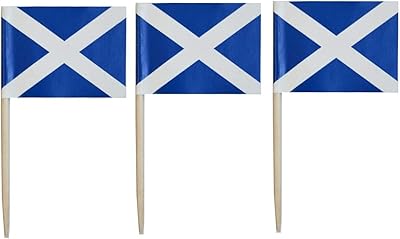 Cyps 100pcs drapeaux de cure-dents de drapeau écossais petits mini-bâtons de cupcakes