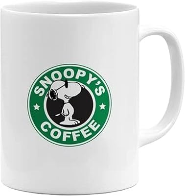 Tasse à café imprimée ryn printed design starr buckss snoopy blanc/vert/noir 11 oz
