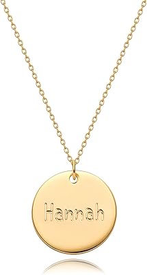 Collier en or pour femme avec pendentif double face gravé en or 14