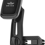 Support de voiture magnétique brave, support de téléphone à double verrouillage pour grille