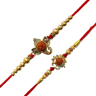 Rakhi pour les frères om design rakhi | designer argent or om rakhi