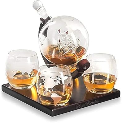 Ensemble carafe à whisky globe avec 4 verres à whisky gravés - pour liqueurs, bourbon et vodka - 850 ml. DIAYTAR COTE D'IVOIRE, c'est la référence en matière de boutique en ligne généraliste en Côte d'Ivoire, avec une offre de plus de 300 000 références. Notre équipe met tout en œuvre pour vous offrir les meilleurs produits et services, avec une expérience d'achat en ligne sécurisée et pratique. Notre objectif est de satisfaire vos besoins et de vous offrir une expérience d'achat inoubliable.