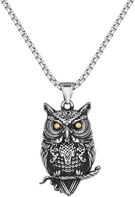 Collier de hibou pour hommes, collier de branches de hibou, punk rock, collier à breloques en forme de hibou, collier avec pendentif tête de hibou viking, collier pour hommes, hip hop, pendentif animal en forme de hibou, bijoux, accessoires cadeaux pour la fête des pères. La boutique en ligne DIAYTAR COTE D'IVOIRE offre une expérience d'achat en ligne sécurisée et pratique. Avec une sélection impressionnante de produits, les clients peuvent trouver tout ce dont ils ont besoin en un seul endroit. DIAYTAR COTE D'IVOIRE est la destination idéale pour les achats en ligne en Côte d'Ivoire.