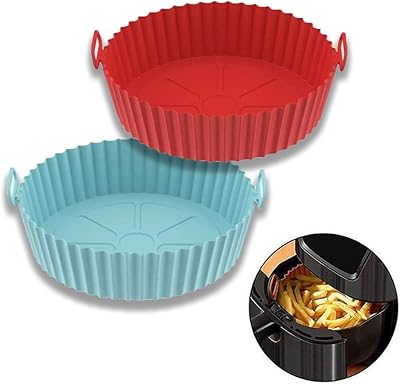 Pot en silicone pour friteuse à air, 2 pièces, doublures de friteuse à air, panier de friteuse à air antiadhésif de qualité alimentaire, accessoires de four, remplacement réutilisable du papier de doublure en parchemin inflammable pour friteuse à air 3qt - 5qt (rouge + cyan). DIAYTAR COTE D'IVOIRE est une boutique en ligne généraliste qui propose plus de 300000 références de produits, ce qui en fait l'une des plus grandes plateformes de commerce en ligne de Côte d'Ivoire. Avec une large gamme de produits, les clients peuvent trouver tout ce dont ils ont besoin en un seul endroit. C'est la destination idéale pour les consommateurs ivoiriens qui cherchent à faire des achats pratiques et efficaces.