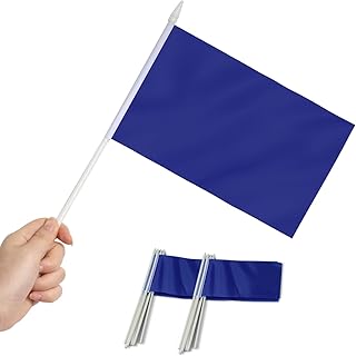 Paquet de 12 mini drapeaux bleus inly mini vierges bleu un i