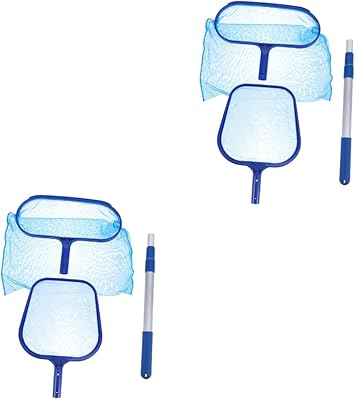 Nolitoy 2 ensembles cadre les poteaux sac de râteau de nettoyage filet